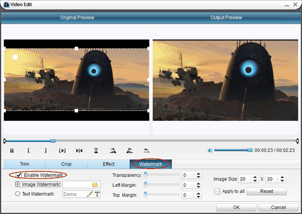 Add watermark with Moyea DVD4Web Converter