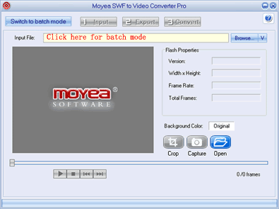Screenshot of Moyea swf to video converter