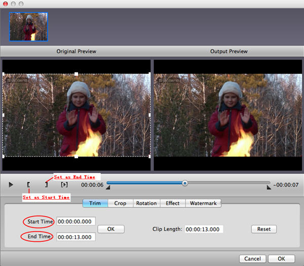 Video Converter for  Mac: trim video